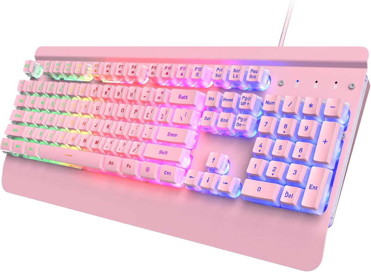 Gaming Toetsenbord met 104 Toetsen en Regenboog LED-achtergrondverlichting