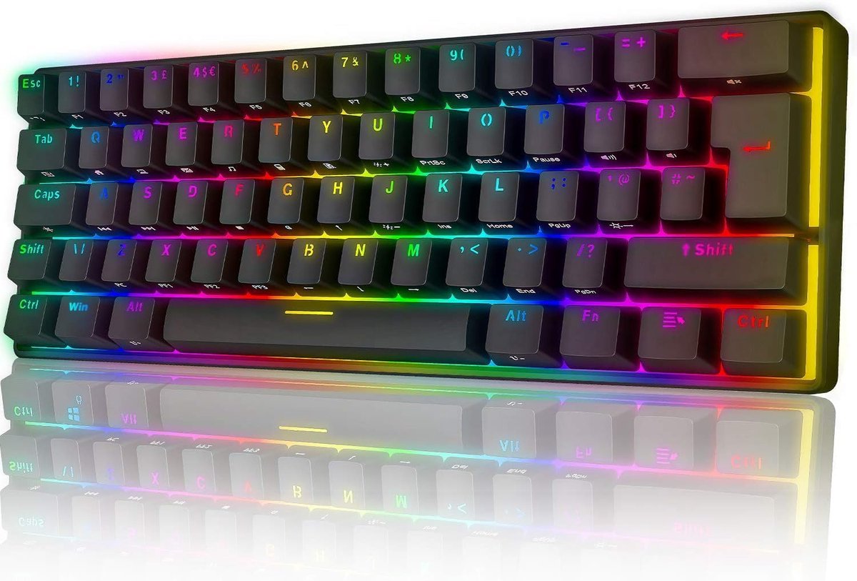 Mechanisch Gaming Toetsenbord 60% met RGB Backlight en Volledige Anti-Ghosting