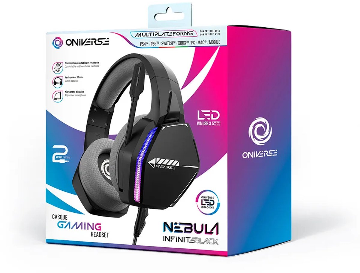 ONIVERSE - Gaming Headset Nebula Infinite Black - PS5 / PS4 / Switch / Xbox One / Xbox Series / PC
