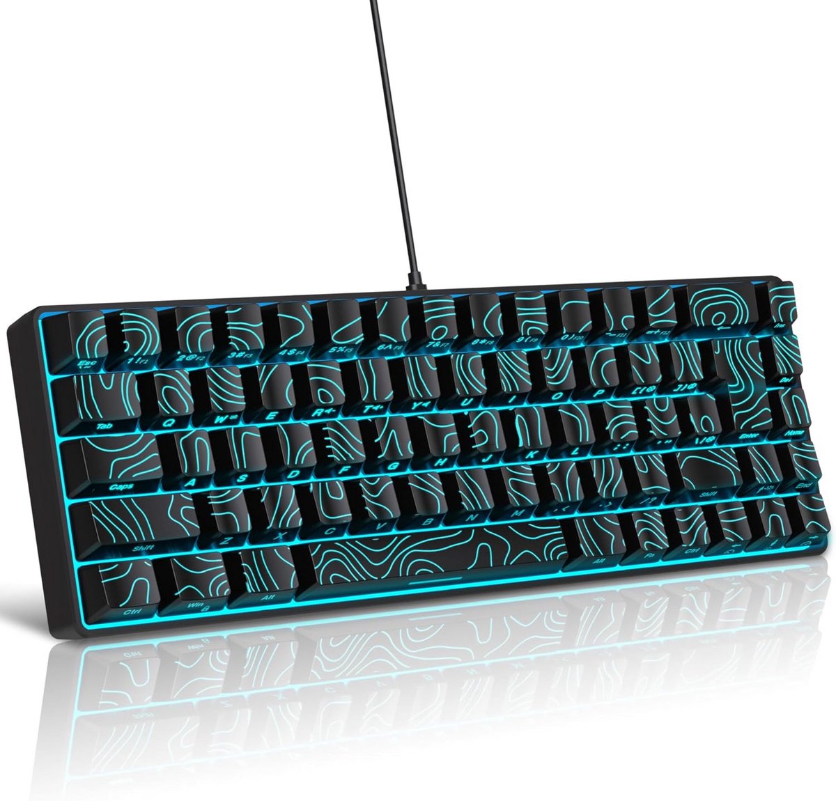 Compact 60% Gaming Toetsenbord - Bedraad & RGB Verlicht - Mini QWERTY Met 61 Toetsen
