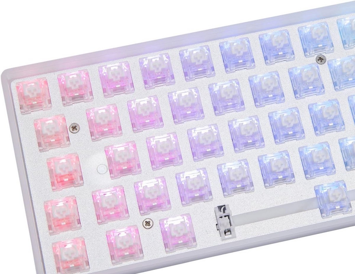 Hotswap Mechanisch Gaming Toetsenbord 65% Compact ISO Duits - Witte RGB Verlichting