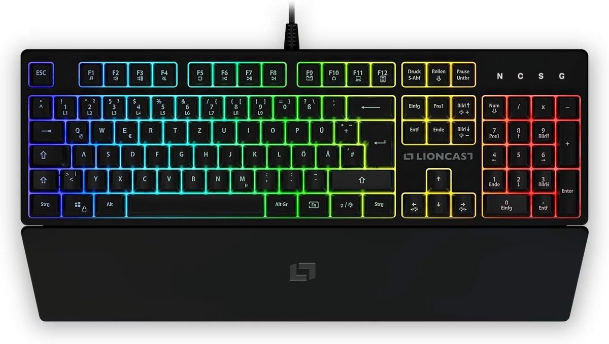 RGB Gaming Toetsenbord 75% met Polssteun - Verlicht Zwart PC Gaming Toetsenbord