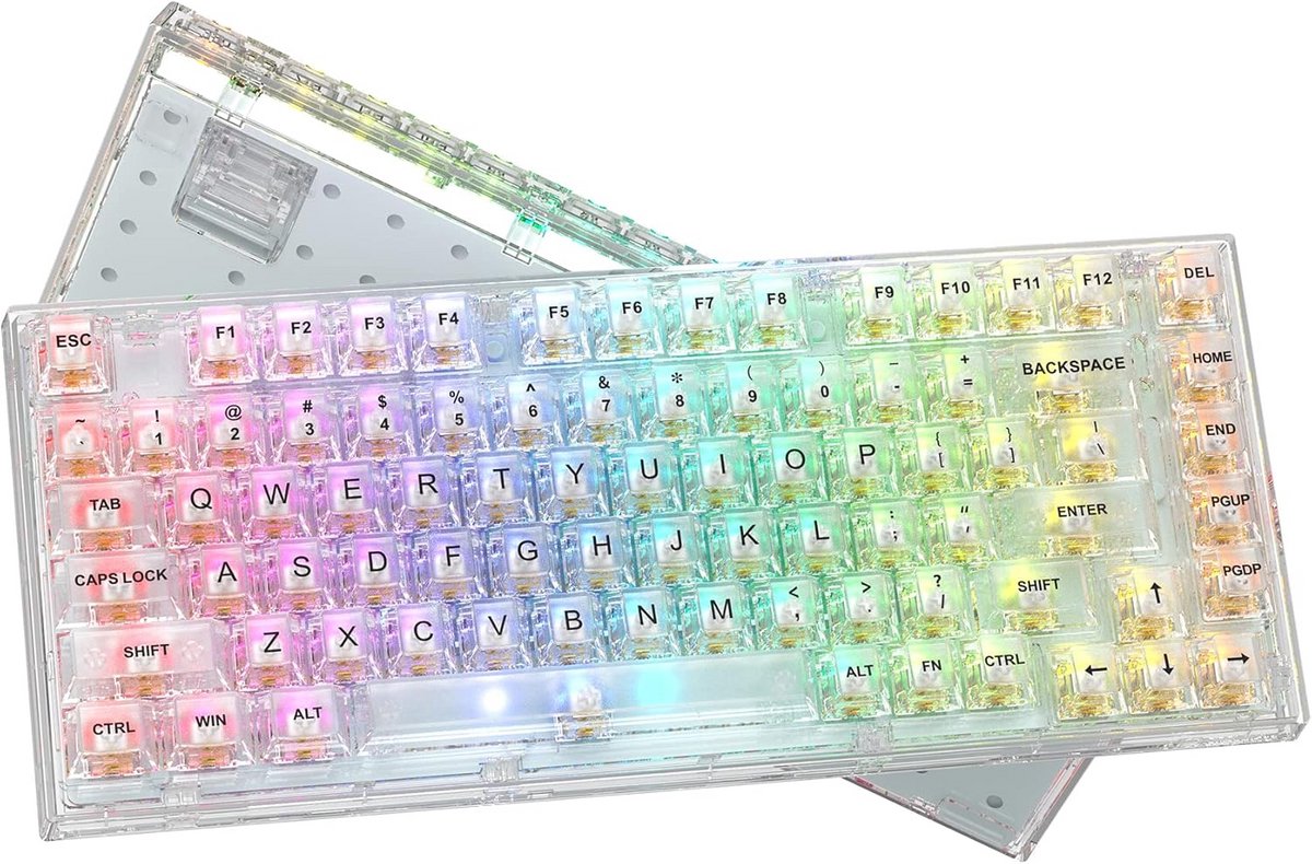 Mechanisch gaming-toetsenbord 75%, bedraad, hot swappable, RGB verlichting