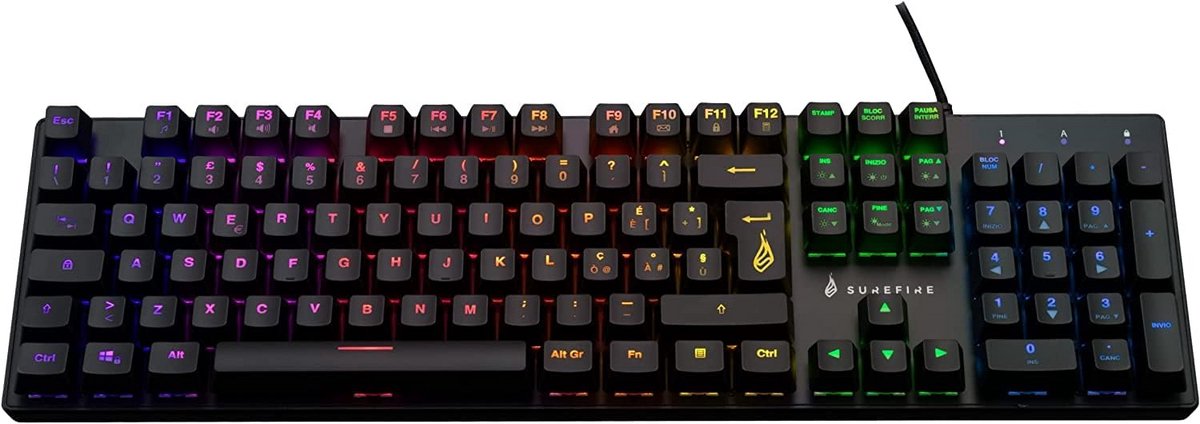 Mechanisch Gamingtoetsenbord met RGB Verlichting en 100% Anti-Ghosting