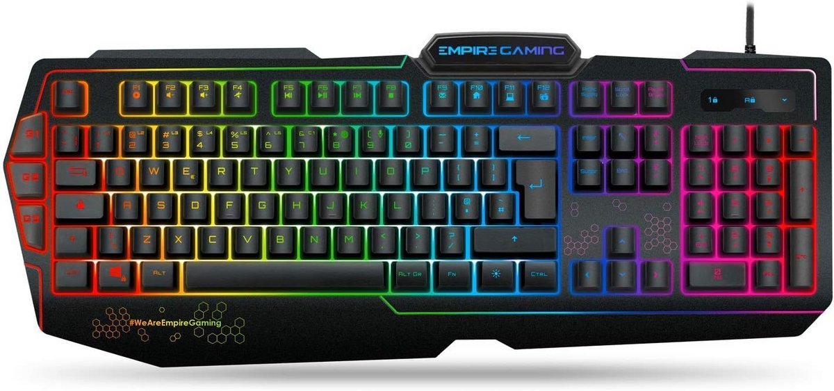 Semi-mechanisch Gaming Toetsenbord QWERTY Engels met 9-Mode RGB LED Verlichting en Anti-Ghosting