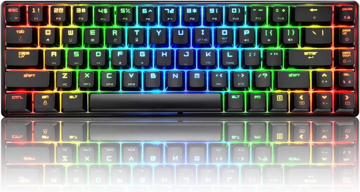 60% Mechanisch Gaming Toetsenbord met RGB Verlichting - 68 Toetsen en Volledige Anti-ghosting