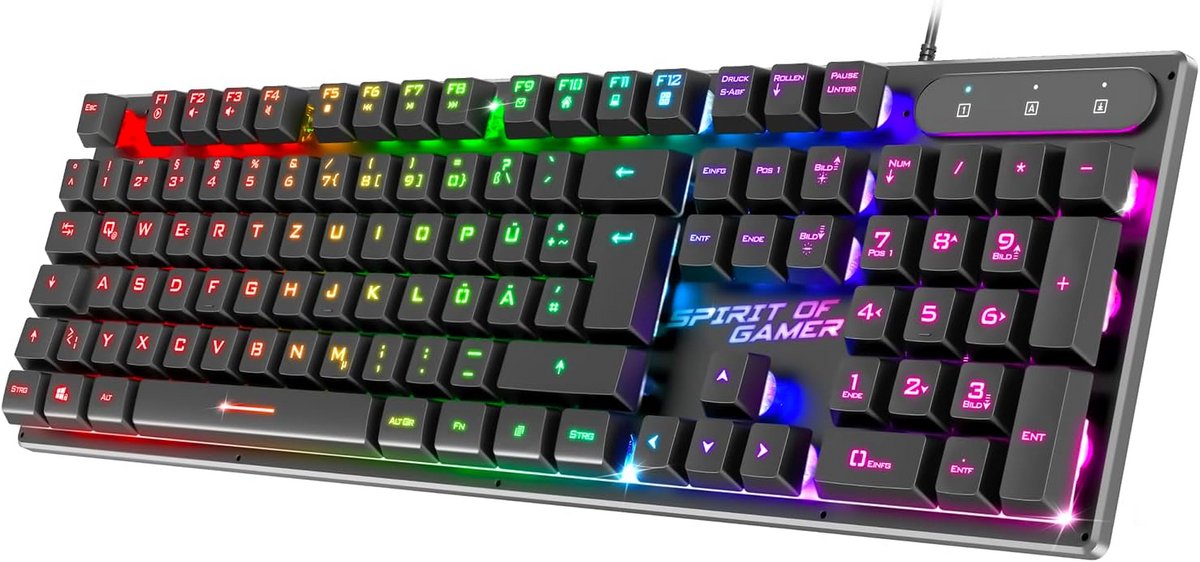 Bedraad Gamingtoetsenbord met RGB Verlichting, Anti-Ghosting en Multi-Media Functies