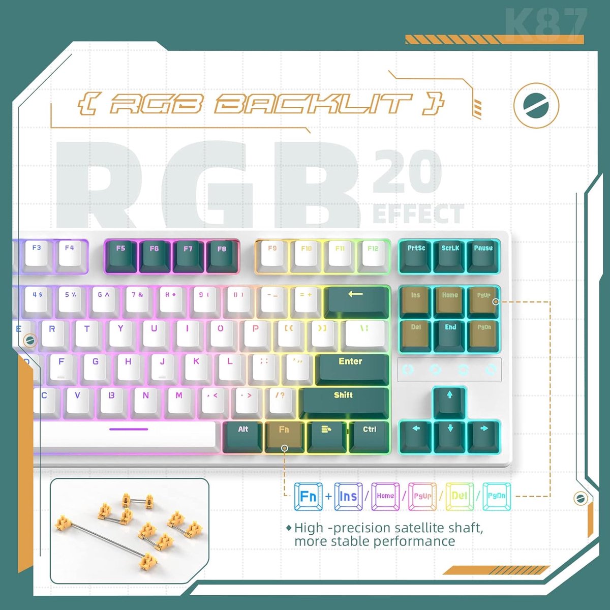 Compact 75% Mechanisch Gaming Toetsenbord - Tri-Mode Draadloos & Bedraad met RGB