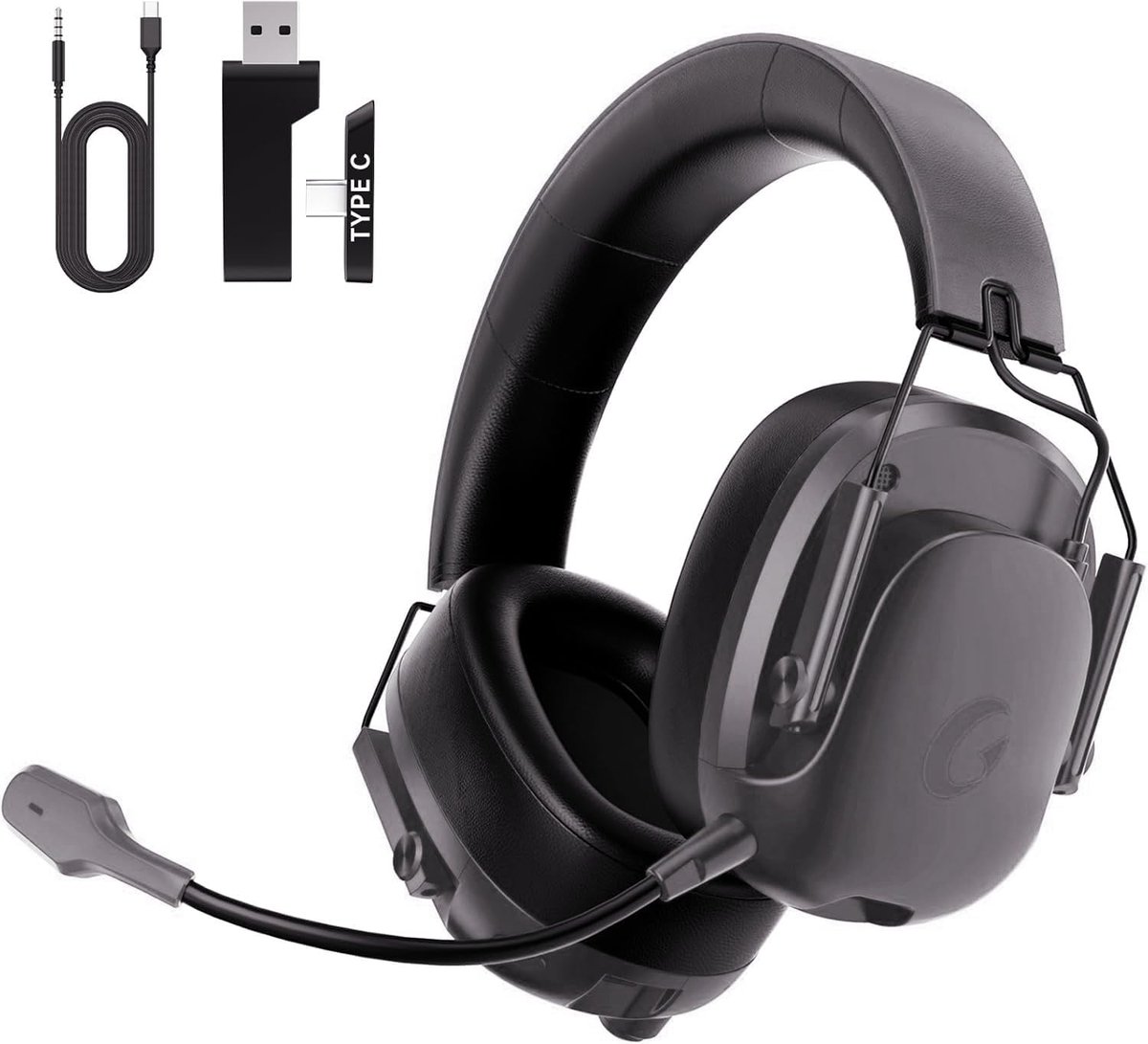 Draadloze Gaming Headset met Microfoon voor PS5, PC en Switch - 40U Batterijduur en RGB-verlichting