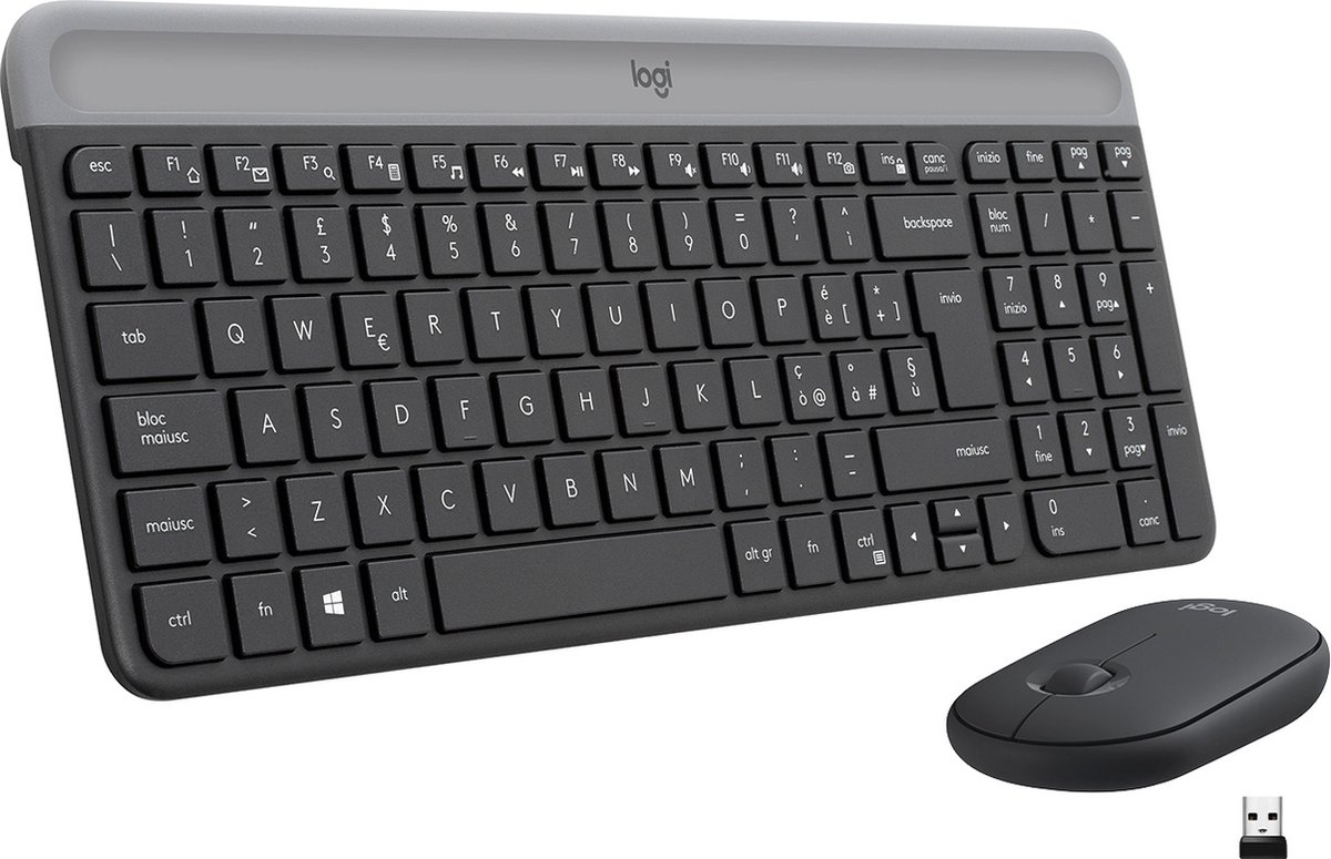 Logitech MK470 - Toetsenbord RF Draadloos - QWERTY - Italiaans / Grafiet