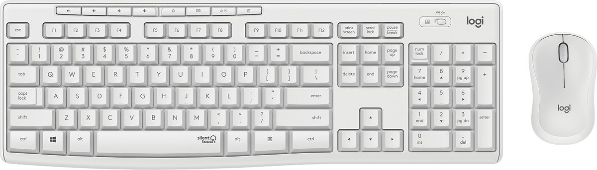 Logitech MK295 Silent - Draadloze muis en toetsenbord - QWERTY Italiaans / Wit