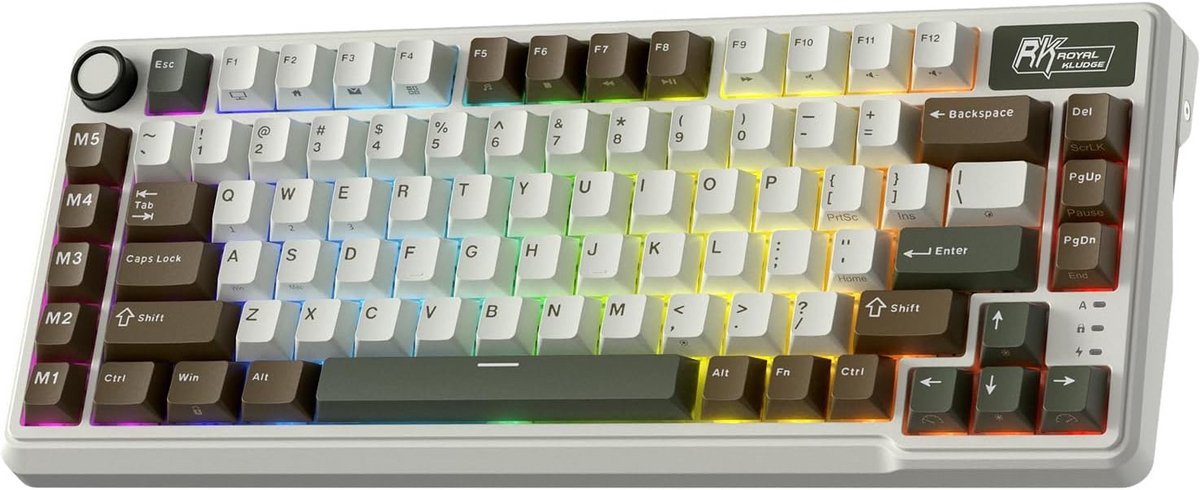 Mechanisch 75% TKL Toetsenbord met Macrotoetsen en Tri-Mode Connectiviteit