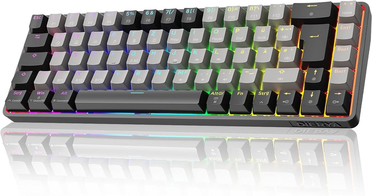 Draadloos Mechanisch Gaming Toetsenbord QWERTZ | Hotswap | RGB Verlichting