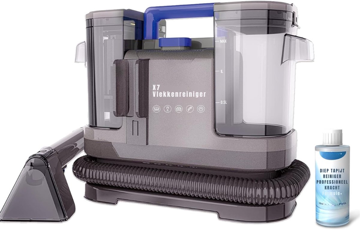 DYNA® Stoomreiniger Bank - Vlekkerreiniger - Tapijtreiniger - 400W - Zwart - 36cm x 22cm x 28 cm