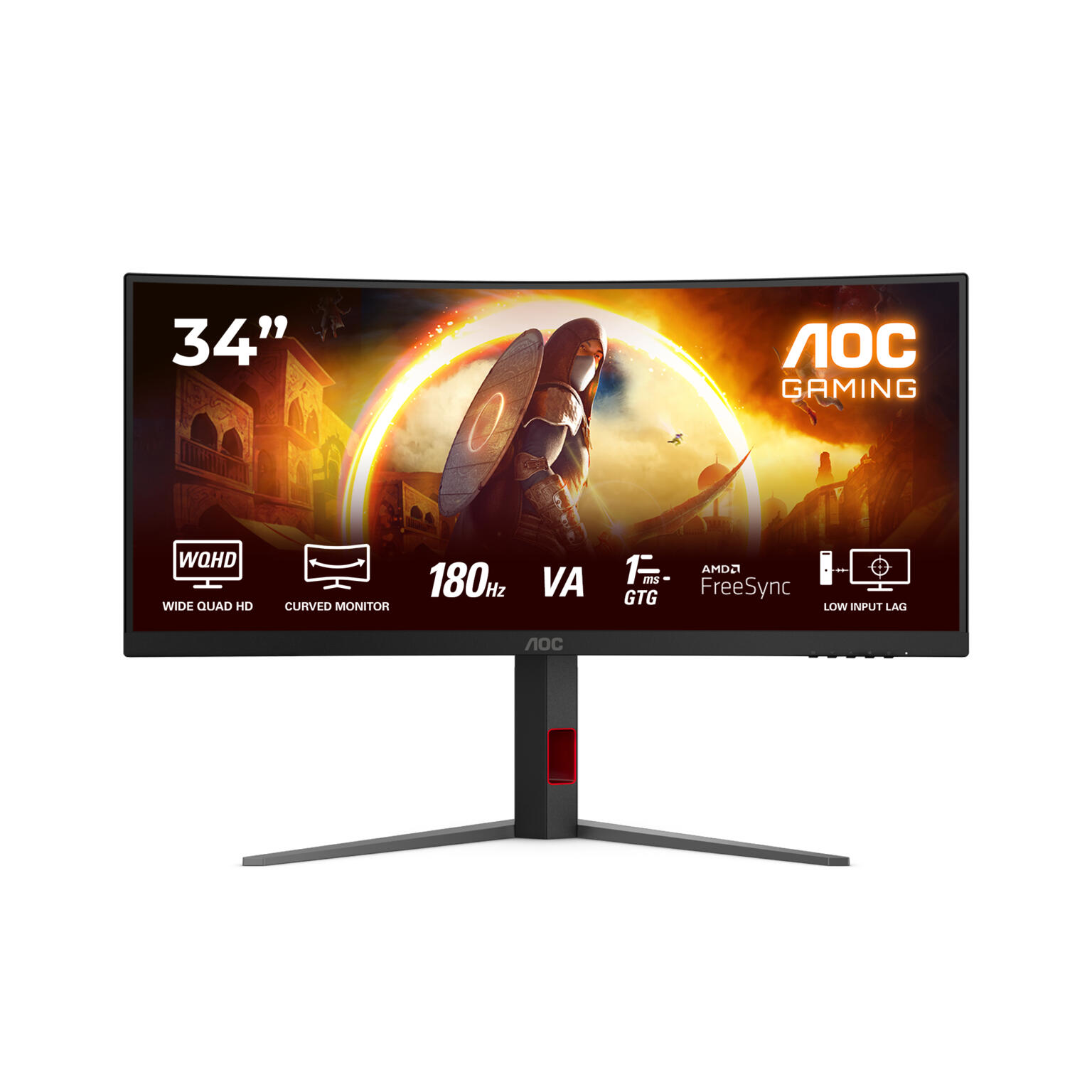 AOC CU34G4 Curved gaming monitor - Rood