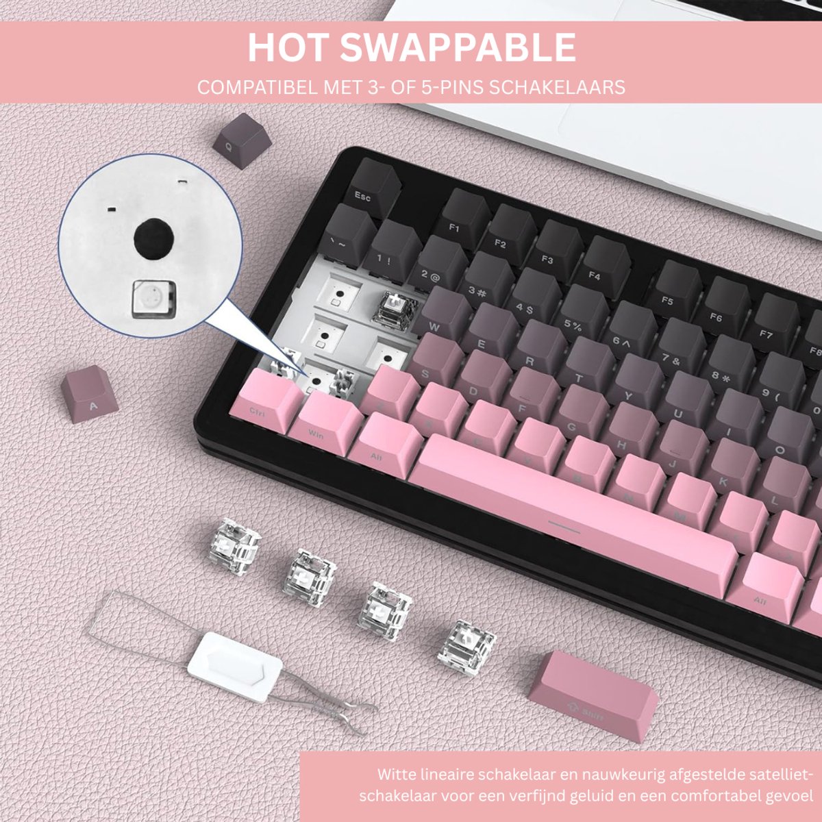 White-Label® Wireless Keyboard - Bluetooth Toetsenbord - Draadloos - Gaming - Qwerty