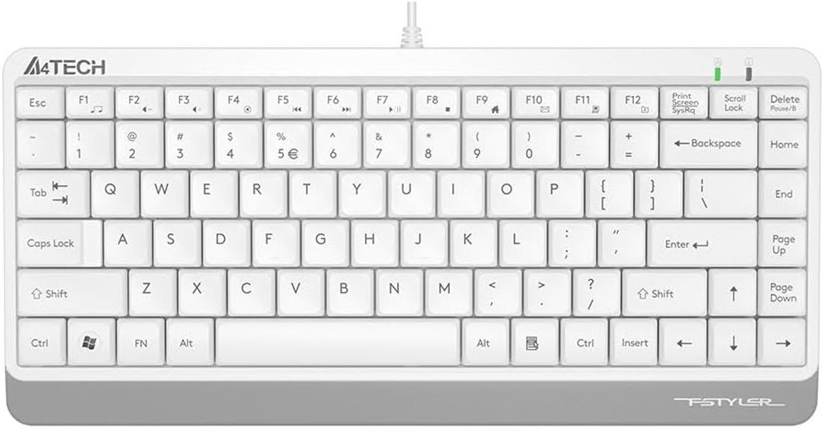 A4 mini toetsenbord wit USB met functie- en multimedia-toetsen