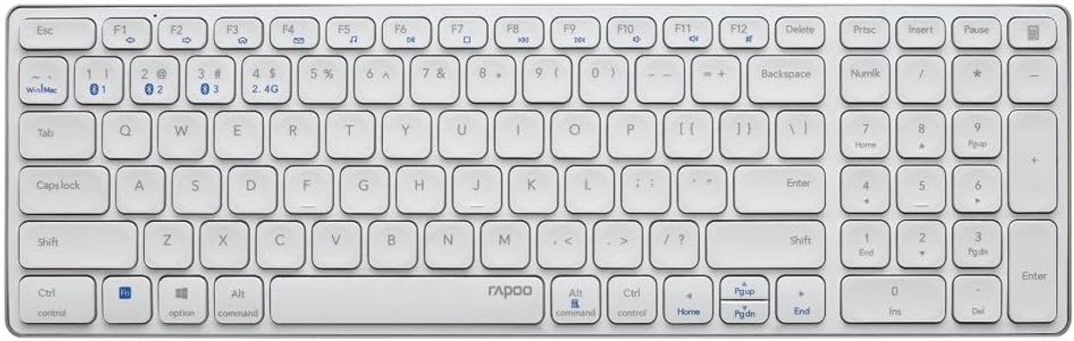 Draadloos Bluetooth QWERTZ Toetsenbord Wit met Duitse Indeling