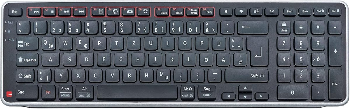 Draadloos Bluetooth Toetsenbord QWERTZ Layout Zwart Universeel Gebruik
