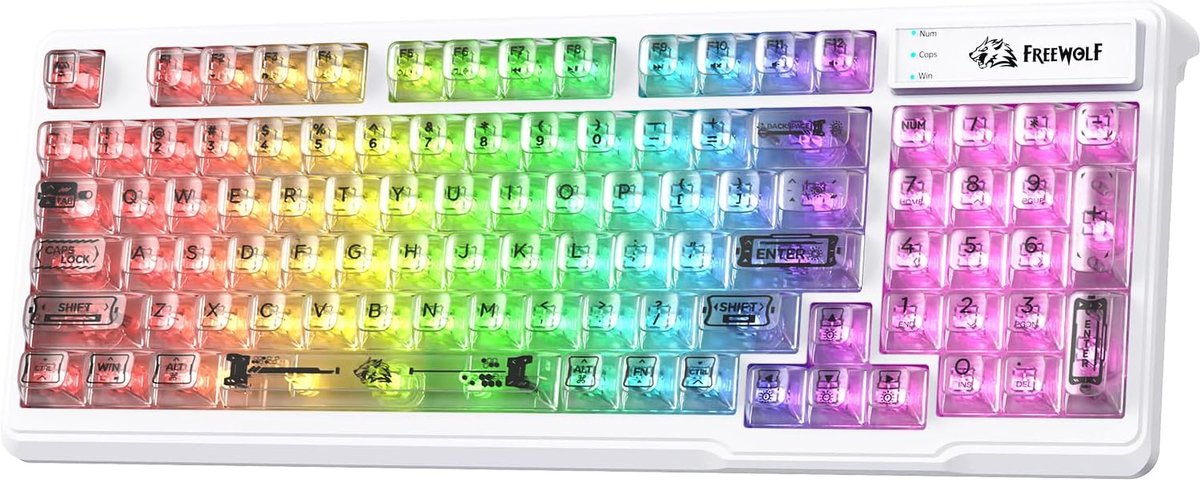 Transparant Membraan Gaming Toetsenbord met RGB Verlichting en Stille Toetsen