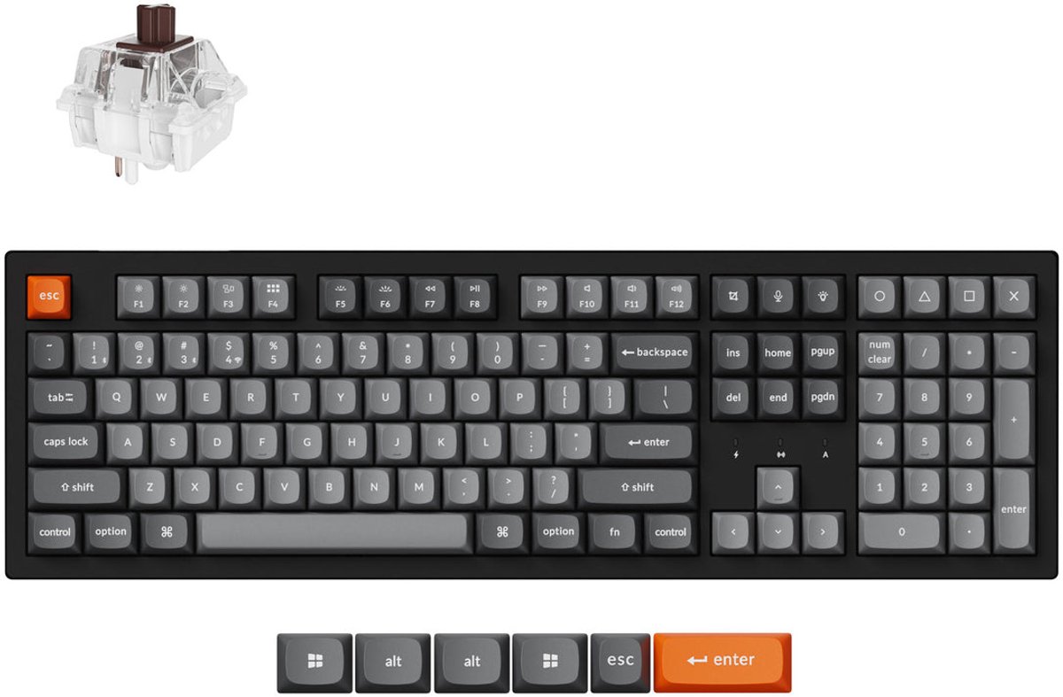Keychron K10 Max QMK toetsenbord Universeel USB + RF Wireless + Bluetooth Amerikaans Engels Zwart
