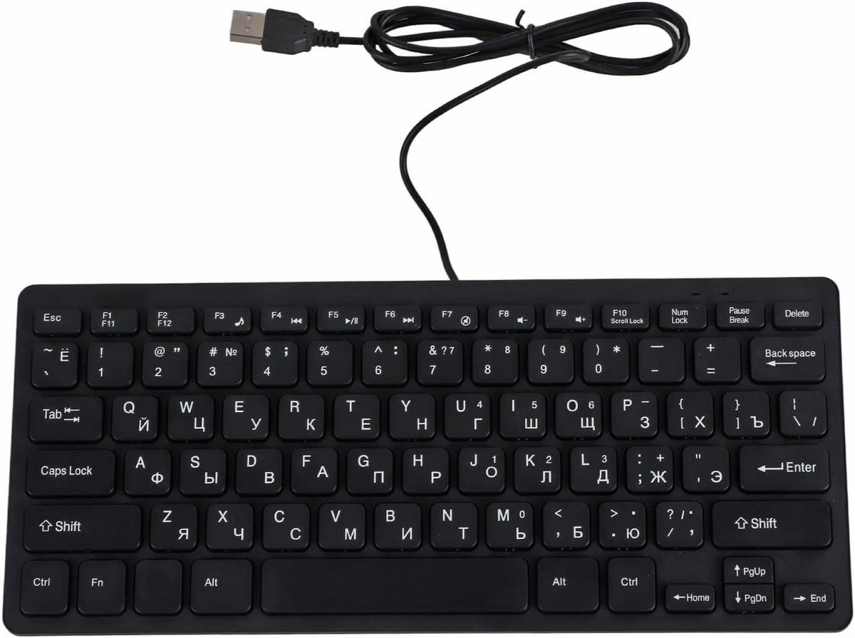 Ultradun USB Mini-Toetsenbord met Kabel - Compact 78-Toetsen Layout voor Laptop en PC