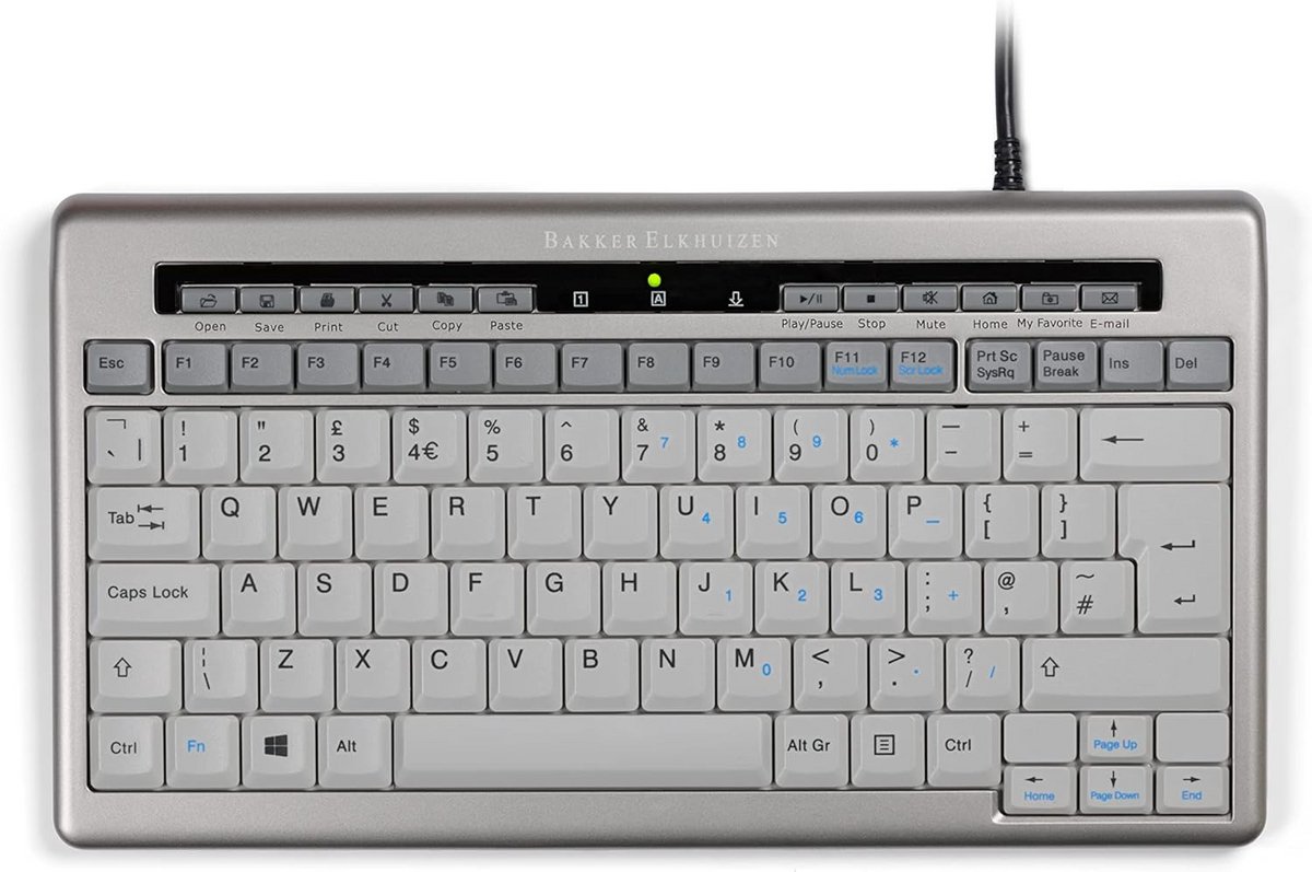 Compact Ergonomisch Toetsenbord QWERTY UK Zilver/Grijs