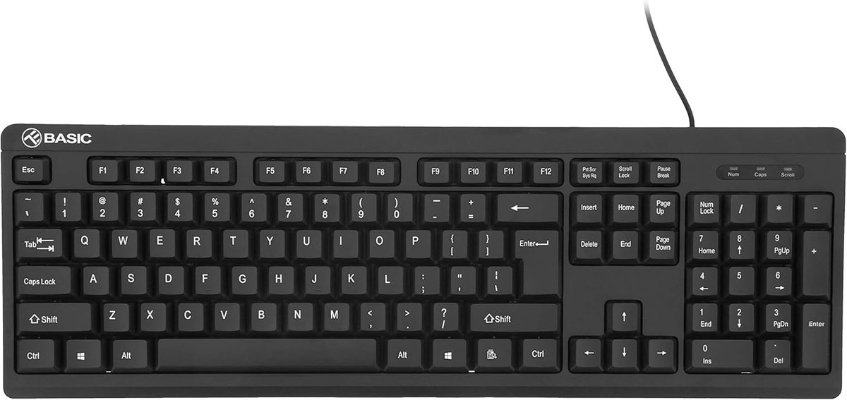 Bekabeld USB QWERTY Toetsenbord Zwart - Comfortabel en Eenvoudig Plug and Play