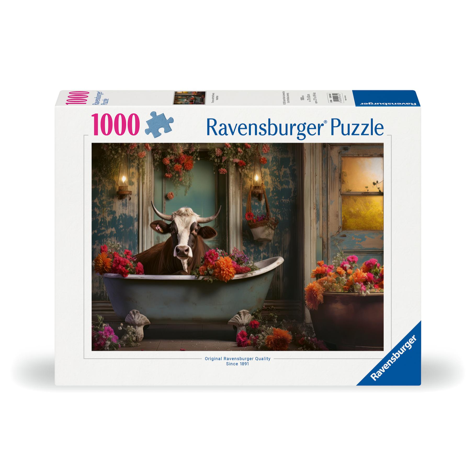 Top1Toys Ravensburger puzzel koe in de badkuip 1000 stukjes