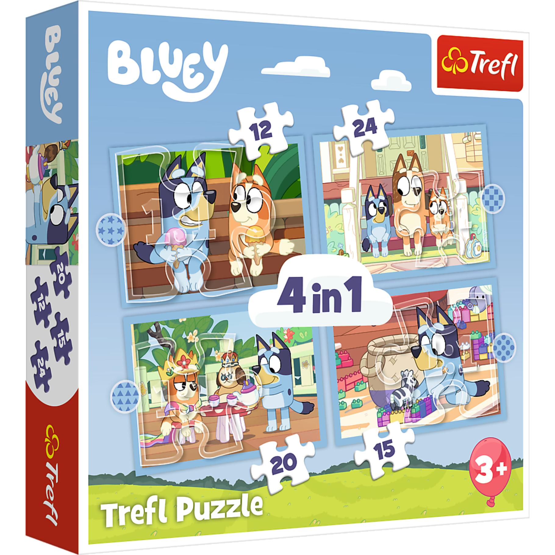 Top1Toys Puzzel 4 in 1 Bluey 12+15+20+24 stukjes
