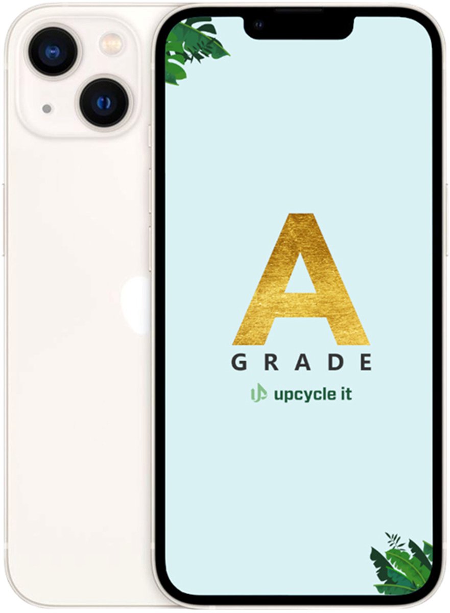 upcycle it Apple iPhone 13 (Refurbished) Grade A 15,5 cm (6.1") Dual SIM iOS 17 5G 128 GB Wit