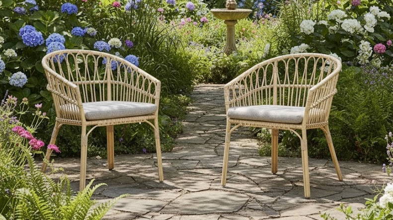 Lenco stacking dining chair bamboo alu/bamboo wicker Eurofar - Eurofar