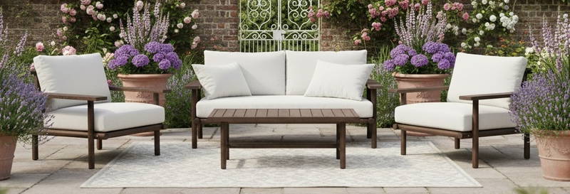 Laruna lounge set acacia vintage dark teak look Eurofar - Eurofar