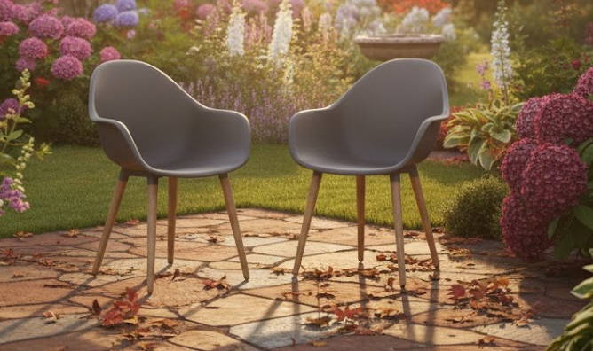 Annestad dining chair anthracite/teak look Eurofar - Eurofar