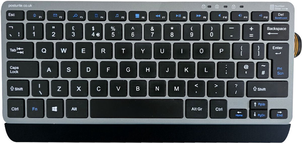 ErgoSlide Compact mini toetsenbord Draadloos Bluetooth US grijs/zwart