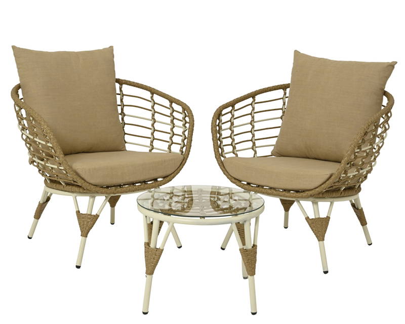 Decoris Evora bistroset wicker naturel -