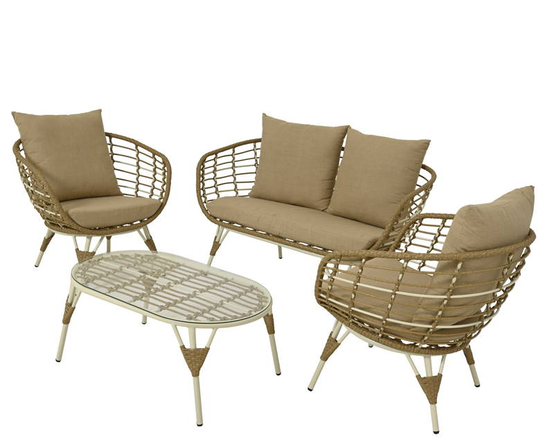Decoris Evora loungeset wicker naturel -