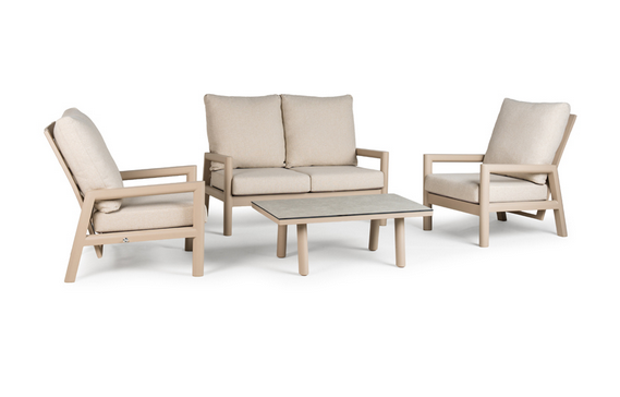 Tierra Outdoor Sevilla loungeset champagne met 2-zits loungebank -
