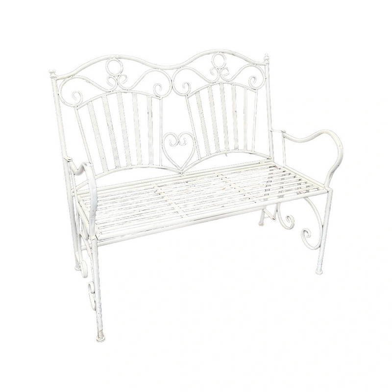 Buitengewoon de Boet Romantische Tuinbank Ijzer Wit 110 cm -