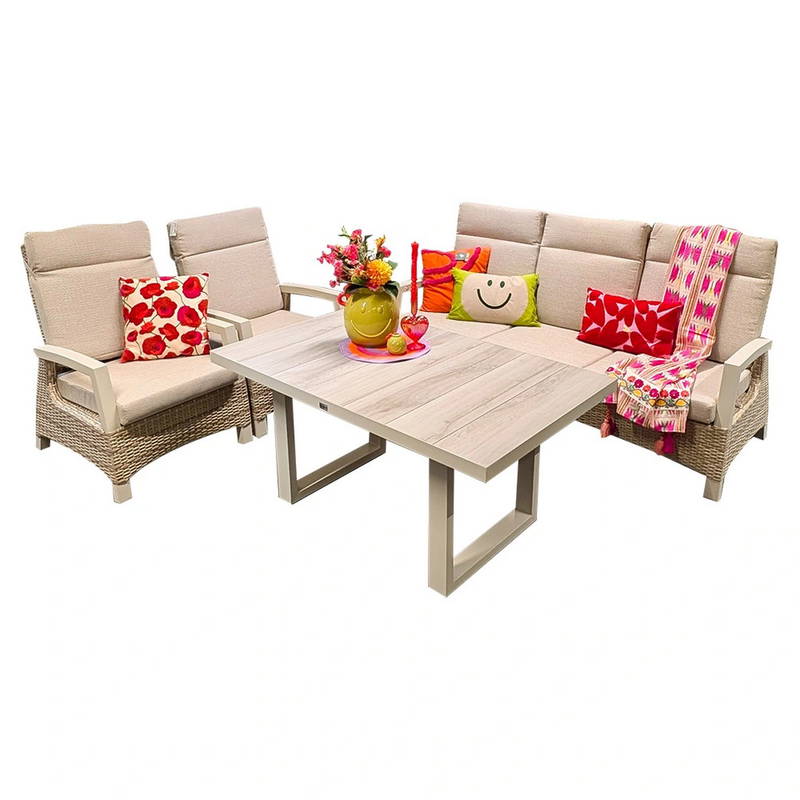 Buitengewoon de Boet Barree Lounge Dining Set Latte -
