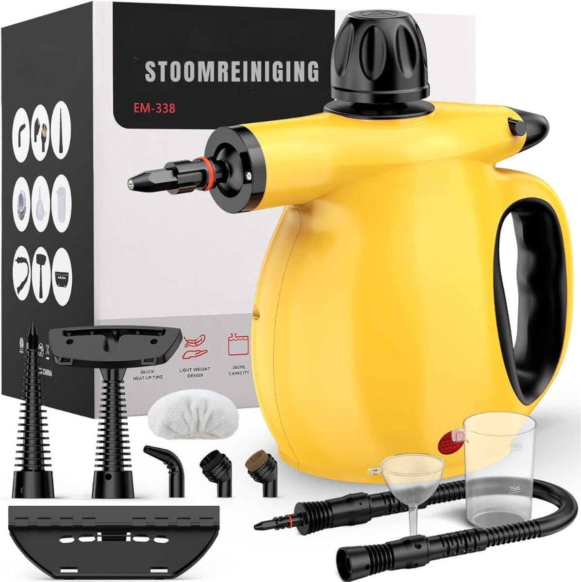 SAVI® Stoomreiniger badkamer - Stoomreiniger - Stoomreinigers - Geel - 26cm x 16cm x 16cm