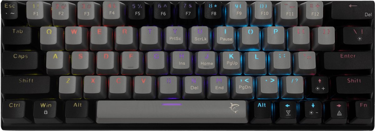 White Shark Wakizashi 2 toetsenbord - Blauwe switches - US layout - grijs/zwart