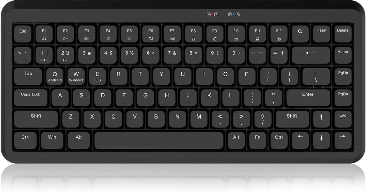 Draadloos Toetsenbord - Compact Toetsenbord - Stil Typen - 84 Toetsen Ontwerp - 32x15x3 cm - Zwart