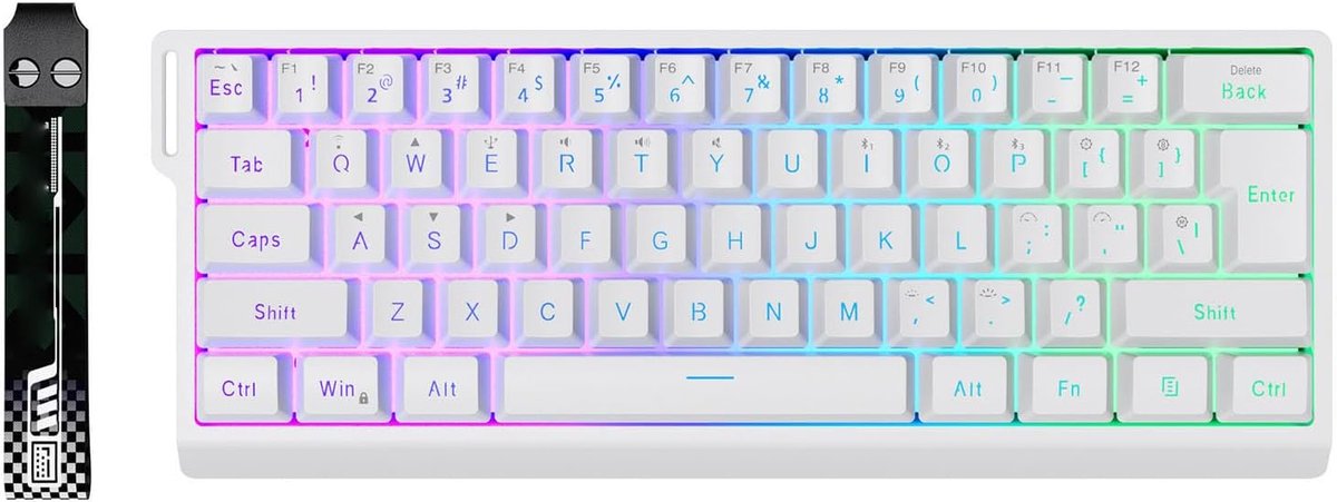Draadloos Mechanisch Toetsenbord - Compact 60% - Gaming en Typen - RGB Verlichting Anti-ghosting