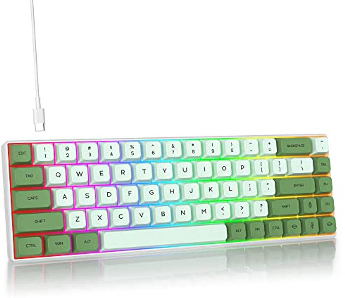 Draagbaar Mechanisch Gaming Toetsenbord met RGB Verlichting en Afneembare USB Type-C Kabel