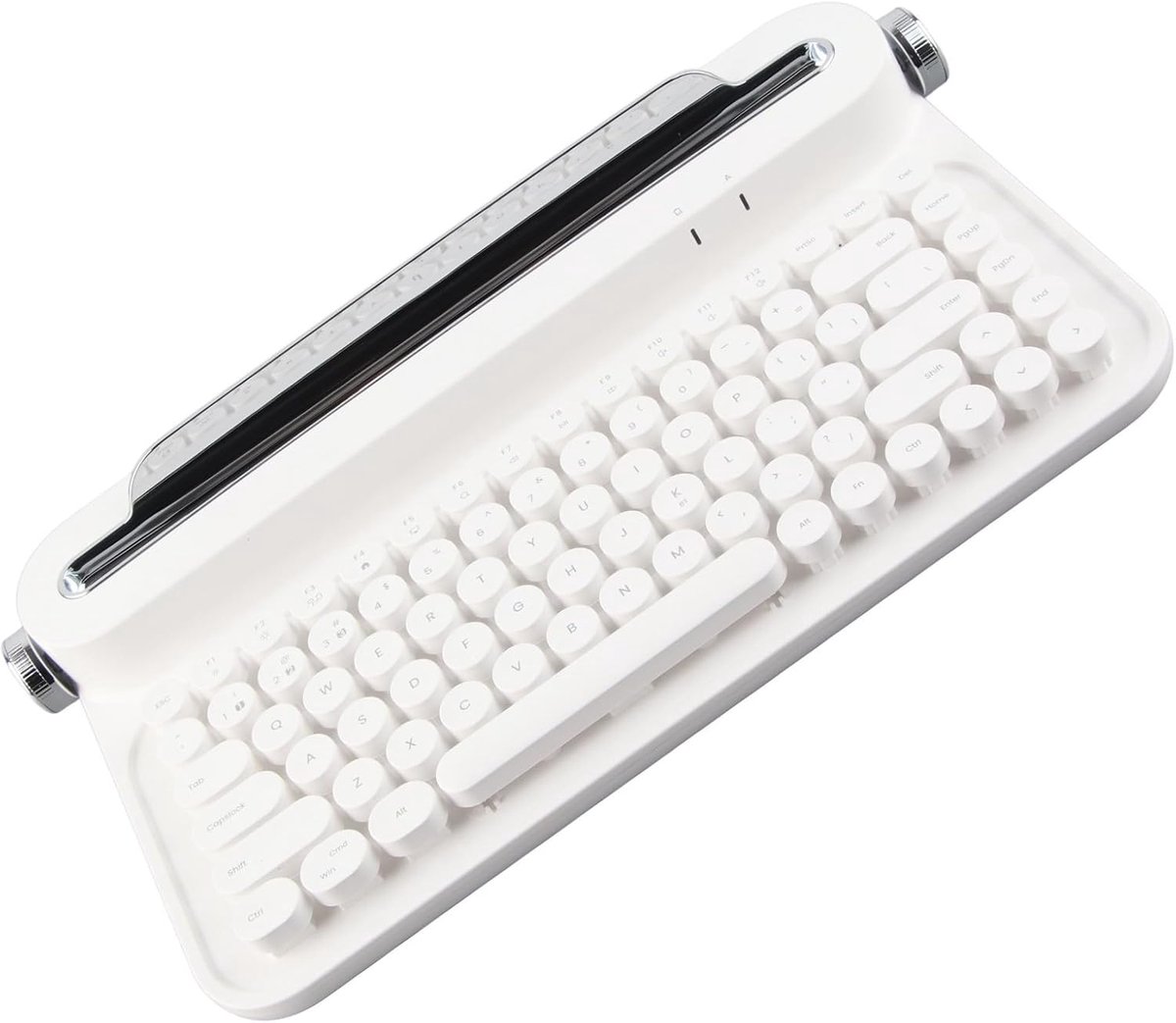 Retro Toetsenbord - Schrijfmachine Stijl - Mobiel Typen - Ingebouwde Standaard - 86 Toetsen - Wit