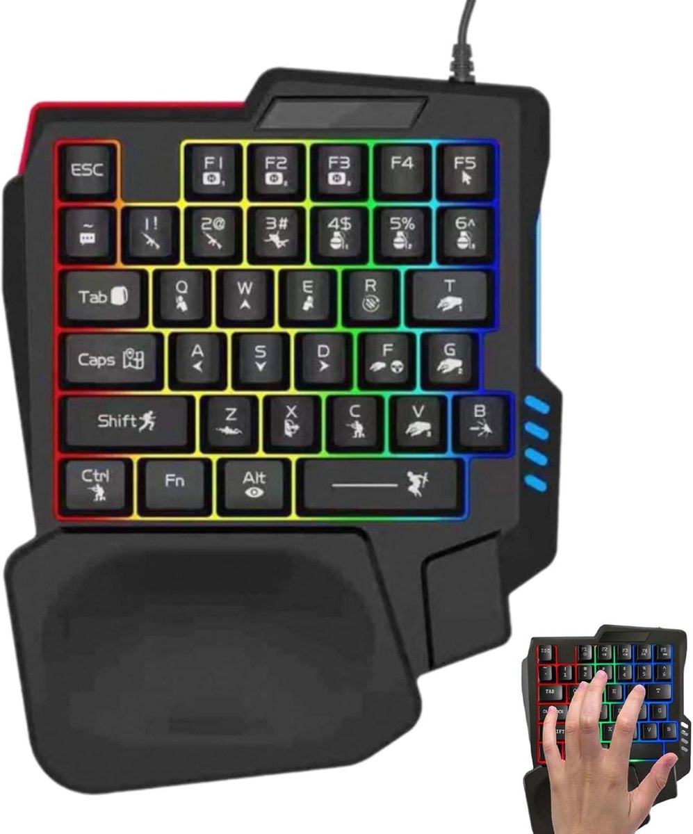 Mechanisch Toetsenbord - Gaming Toetsenbord - Snelle Reactie - Anti Ghosting - 22.5x17.7cm - Zwart