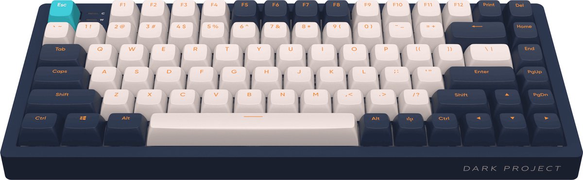 Dark Project - KD83A Navy Blue/Ivory - Mechanisch Bedraad Toetsenbord - G3MS RGB (ENG) (ANSI)