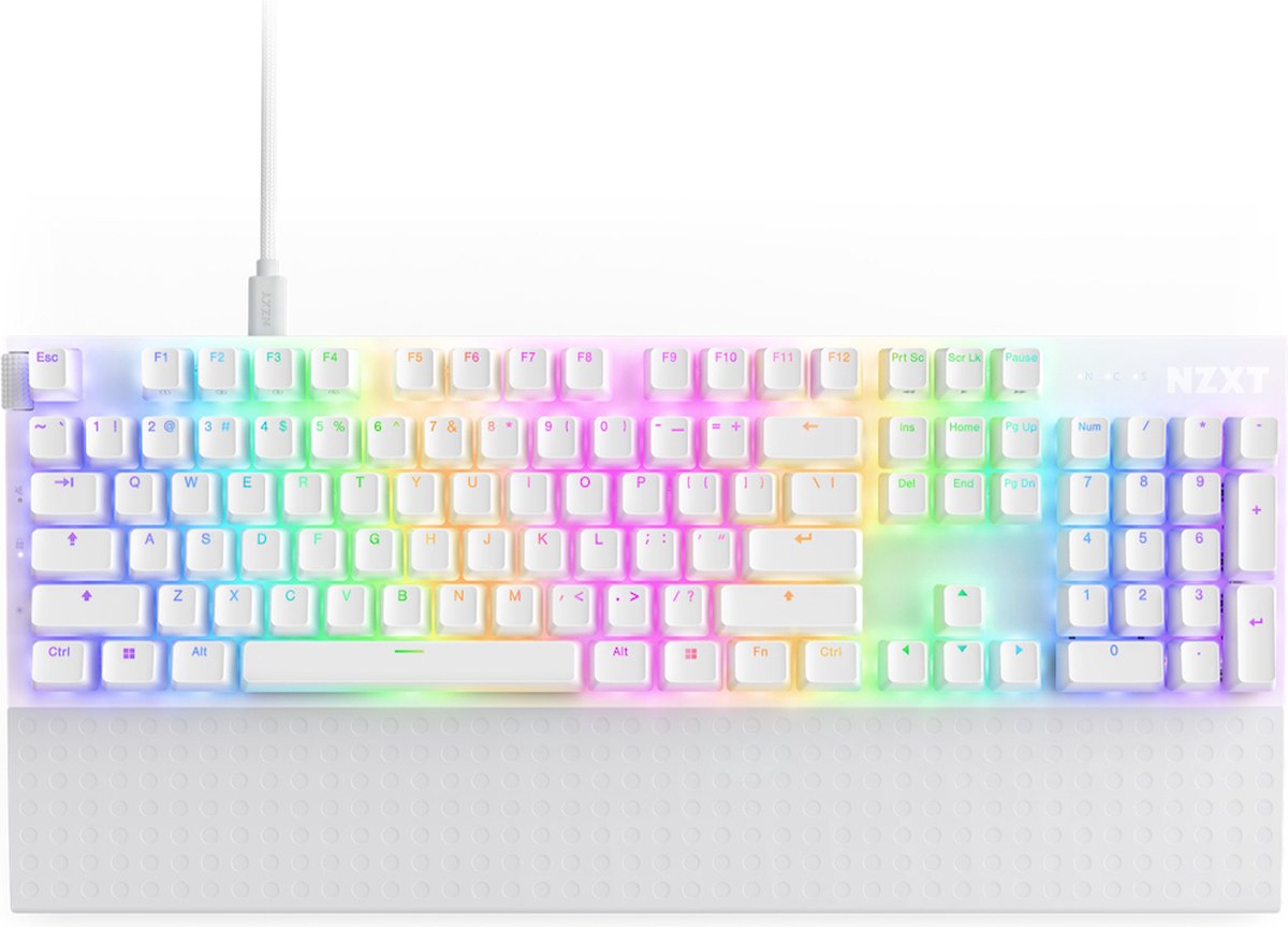 NZXT Function 2 toetsenbord Gamen USB Amerikaans Engels Wit