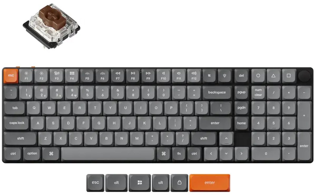 Keychron K17 Max QMK toetsenbord brown switch